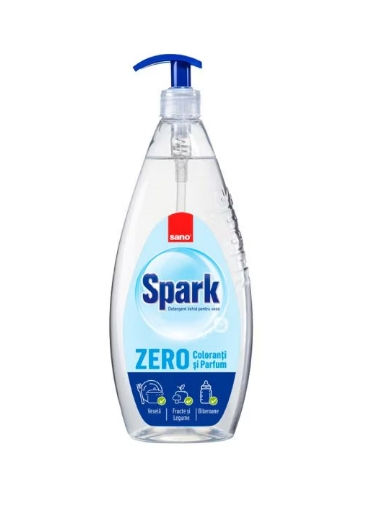 Detergent vase cu pompita Sano Spark Zero coloranti si parfum, 1l [1]