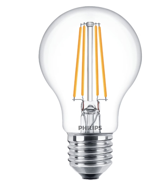 Pachet 3 becuri LED filament Philips, A60, E27, 7W (60W), 806 lm, lumina alba calda (2700K), clasa energetica E [3]