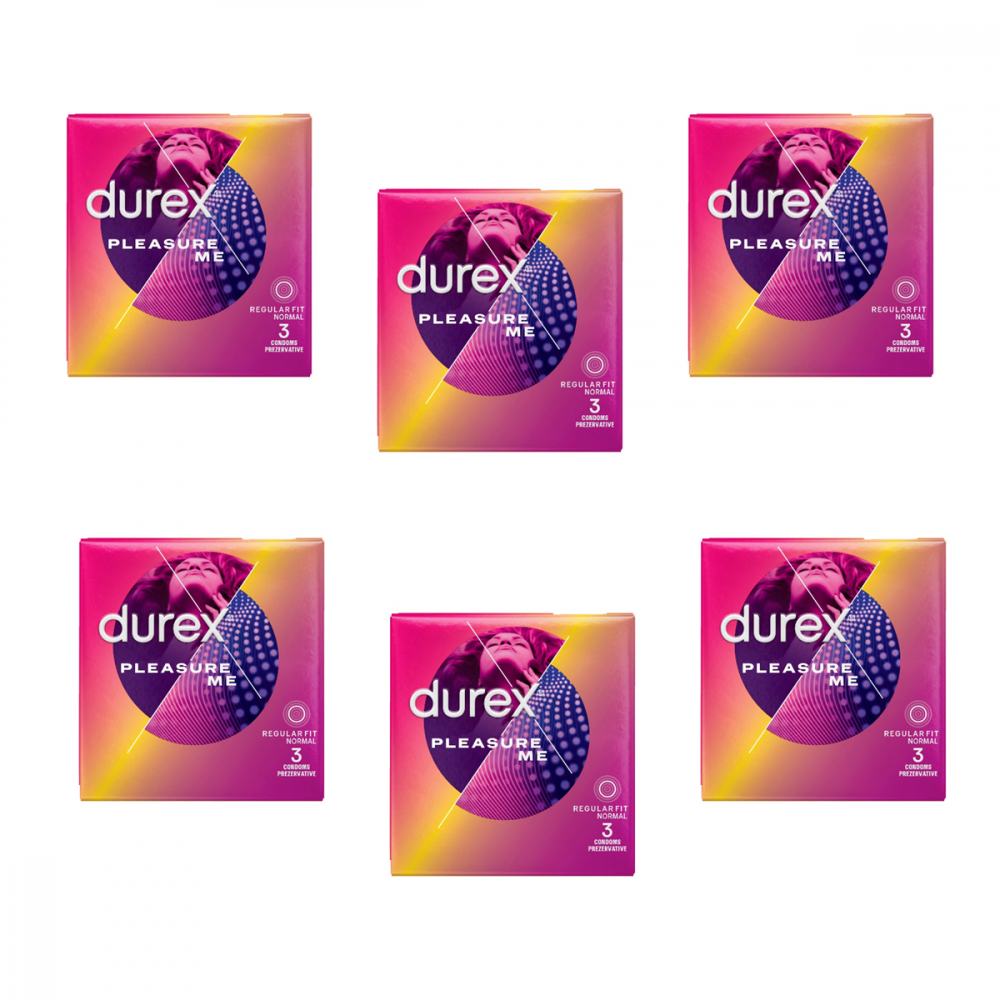 Pachet  Prezervative Durex Pleasure Me, 6 X 3 buc (18 bucati) [1]