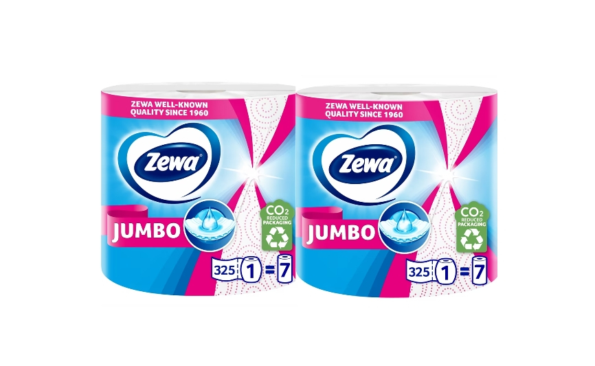 Pachet Prosoape de hartie Zewa Jumbo Decor, 2 straturi, 2 role, 650 foi [1]