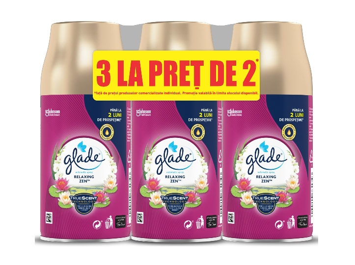Pachet rezerve odorizant aer cu actiune continua pentru camera Glade Automatic Spray, Relaxing Zen, 3 x 269 ml [1]