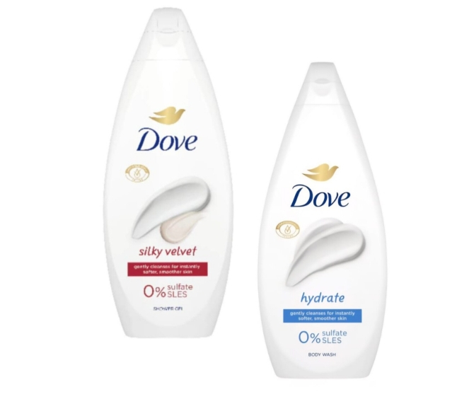 Pachet x 1Gel de dus Dove Essential Care Silky Velvet 720ml x 1Gel de dus Dove Essential Care Hydrate 720ml [1]