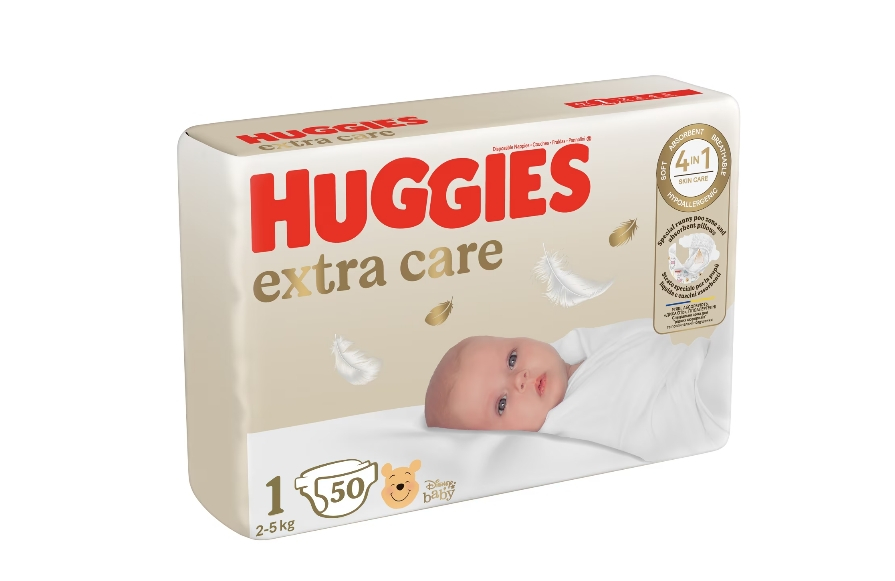 Scutece Huggies Extra Care 1 Jumbo, 2-5 kg, 50 buc [1]