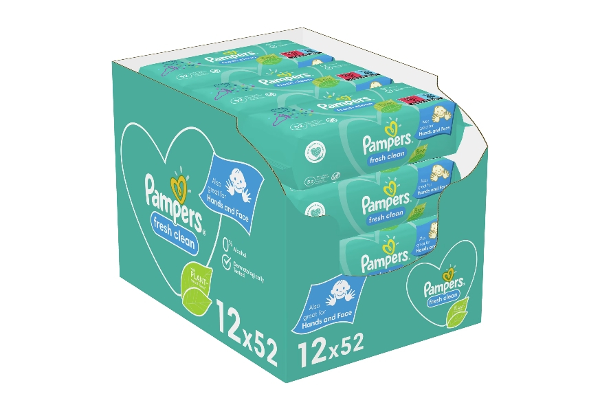 Pampers fresh clean Servetele Umede, 12 pachete x 52, 624 buc [1]