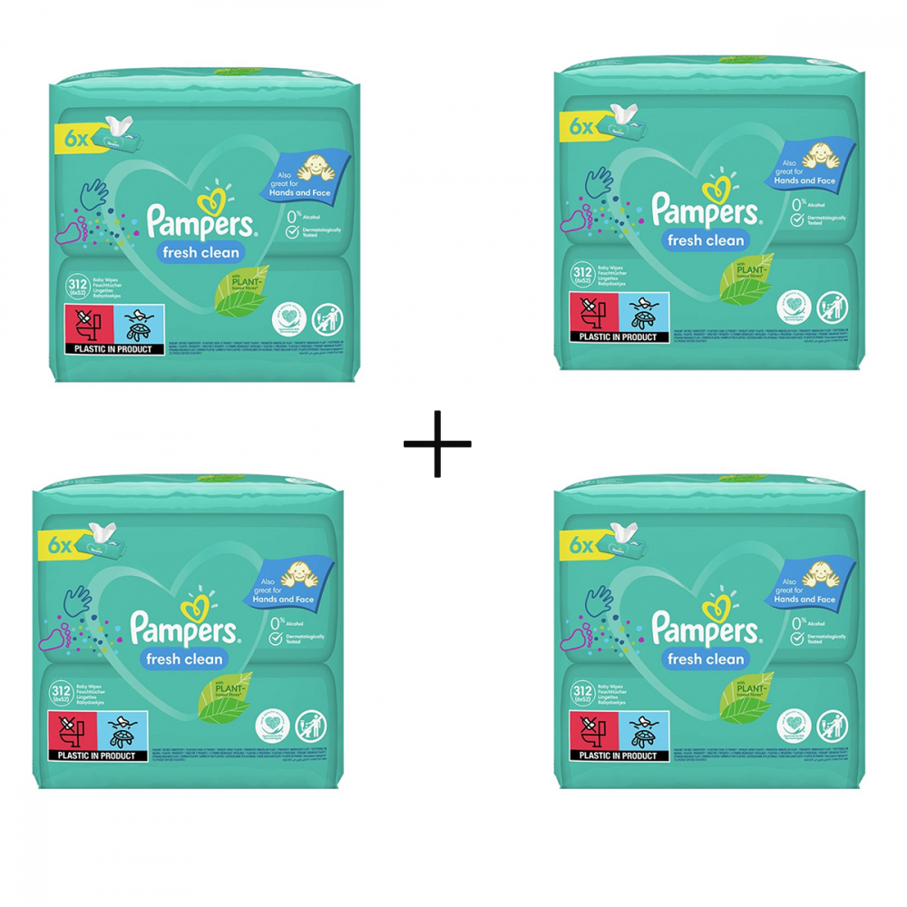 Pampers fresh clean Servetele Umede, 24 pachete x 52, 1248 bucati [1]