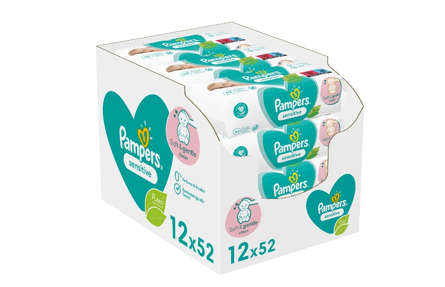 Pampers sensitive Servetele Umede 12 x 52, 624 Bucati [1]