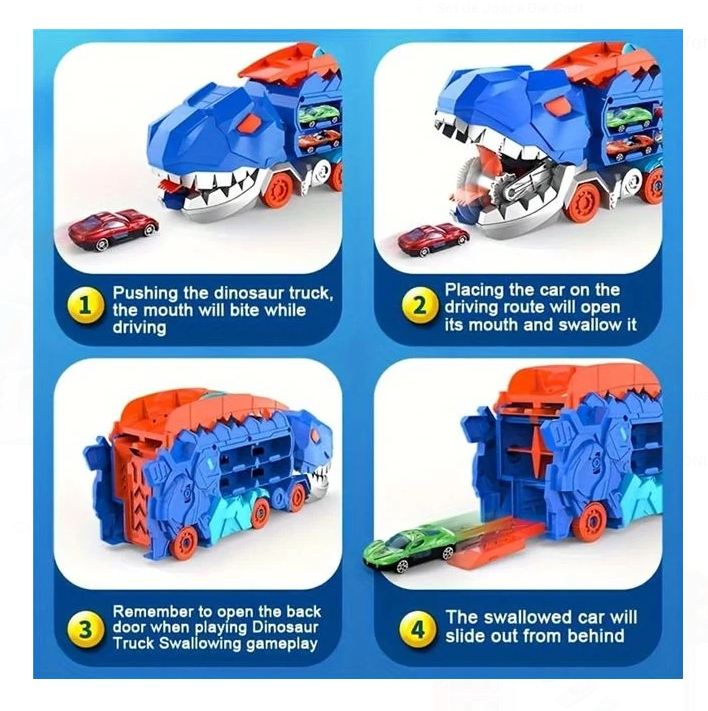 Pista Camion Dinozaur cu 2 Vehicule [4]