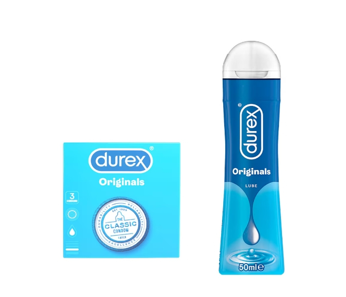 Prezervative Durex Classic, 3 buc + Lubrifiant Durex Originals, 50 ml [1]