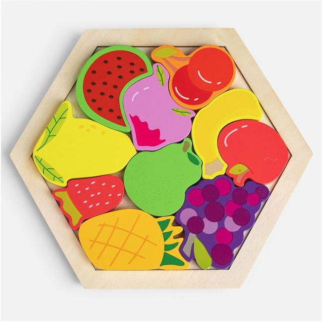 Puzzle din Lemn cu Fructe 17x17cm [2]