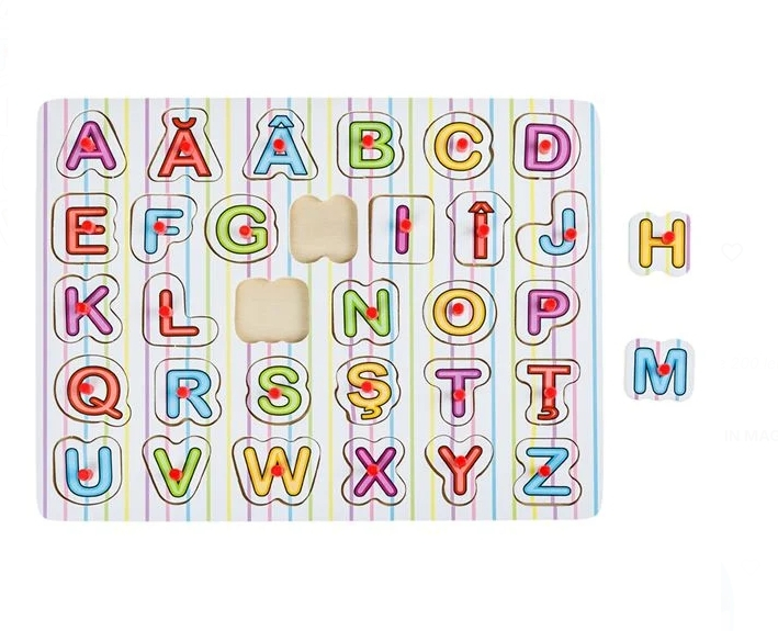 Puzzle Incastru din Lemn Alfabetul (31 de piese) - 21.5x29.5cm [3]