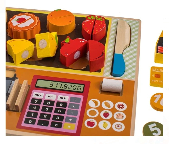 Set Casa de Marcat cu Alimente din Lemn Puzzle 30x22cm [3]