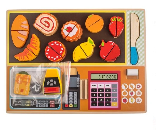 Set Casa de Marcat cu Alimente din Lemn Puzzle 30x22cm [2]