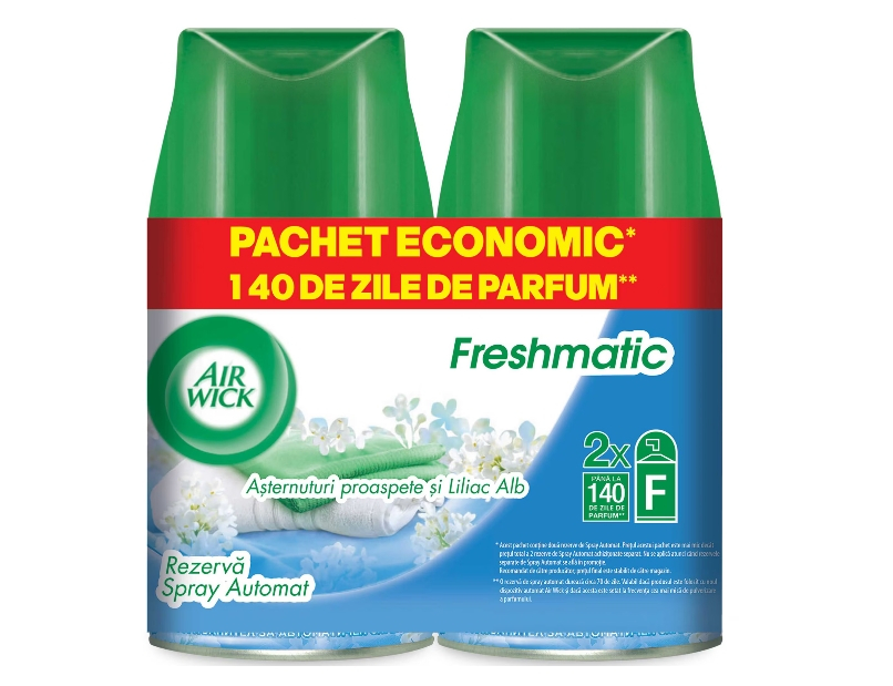 Rezerva odorizant camera Air Wick Freshmatic,  Rezerva Odorizant Liliac Alb , Duo Pack, 2x250 ml [1]