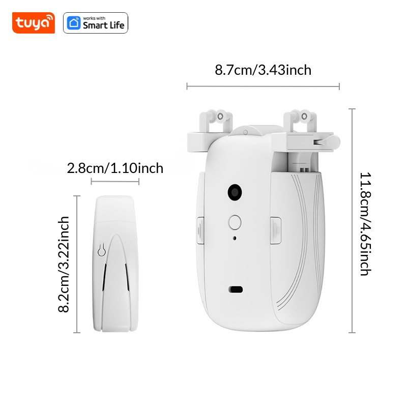 Robot Automatizare Draperii sau Perdele, Control prin Aplicatie (Tuya/SmartLife), Functie de Programare,  Senzor de Lumina, Pentru Sina Tip U sau I, Bluetooth, ALB [7]