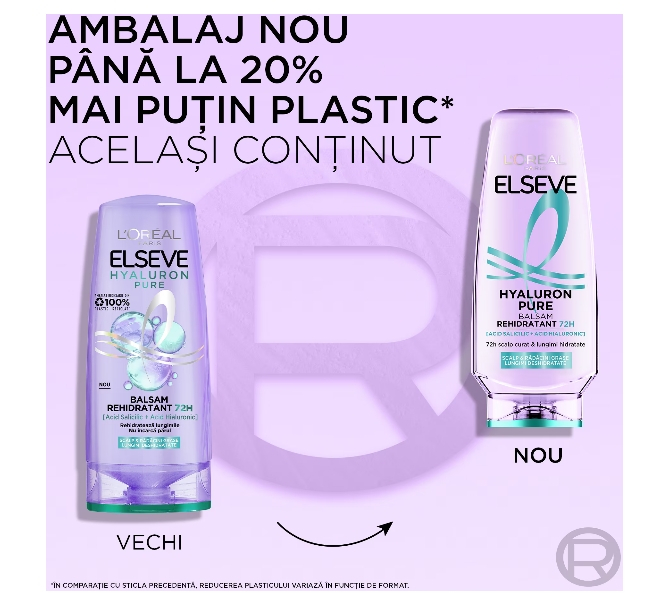 Balsam rehidratant L'Oreal Paris Elseve Hyaluron Pure pentru scalp si radacini grase si lungimi deshidratate, 200 ml [2]