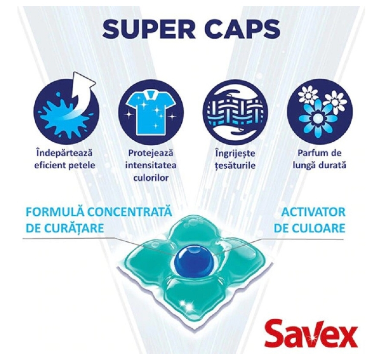 SAVEX Super Proaspat Detergent Rufe 42 Capsule [2]