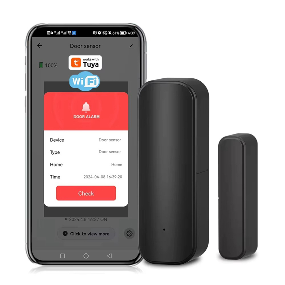 Senzor Inteligent Pentru Usa, Fereastra, Wireless, Compatibil cu Tuya/Smart Life, Control la Distanta, Voice Control, Notificari prin Aplicatie, Negru [2]