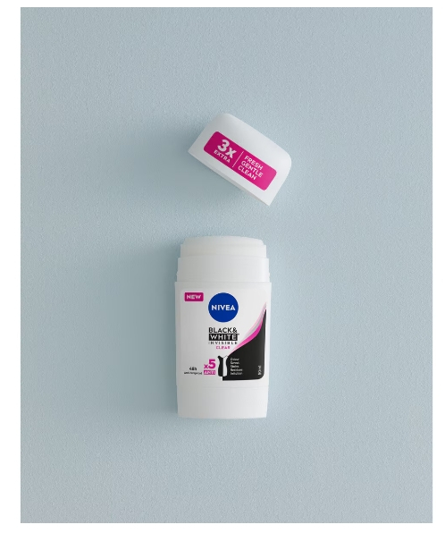 Set 3 antiperspirante Black & White Invisible Clear, Nivea, Testat dermatologic, Fara alcool, 48 h, 3 x 50 ml [3]
