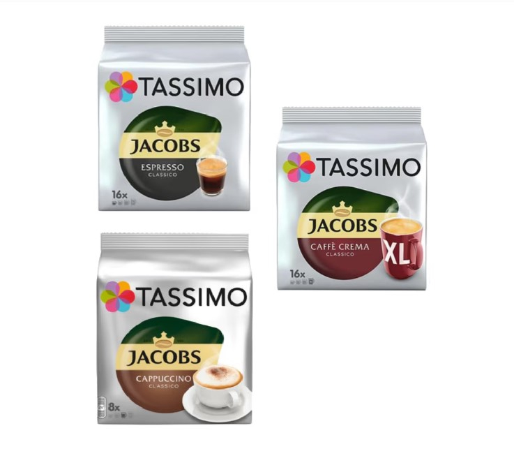 Set 3 x Capsule cafea, Jacobs Tassimo mixed pack, 40 bauturi, 48 capsule [1]