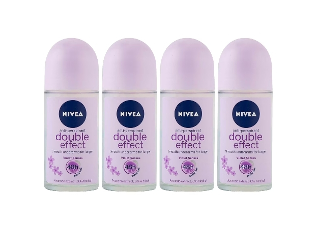 Set 4 x Deodorant Roll-On Nivea Woman 50ml, Double Effect, Anti-urme albe, revirgorant, prospetime de durata, protectie 48h [1]