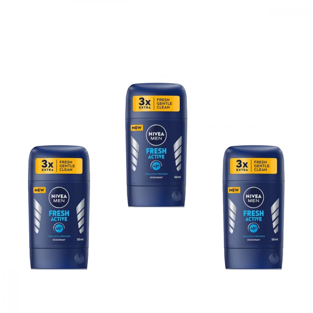 Set 3 x Deodorant Stick pentru Barbati, Nivea Fresh Active, 50 ml [1]