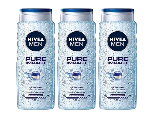 Set 3 x Nivea gel dus 500ml men pure impact [1]