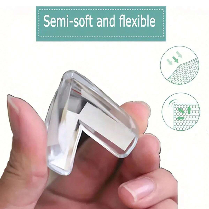 Set 4 Protectii Colturi, Silicon Transparent, Forma de L, 40x40x1.5 mm [5]