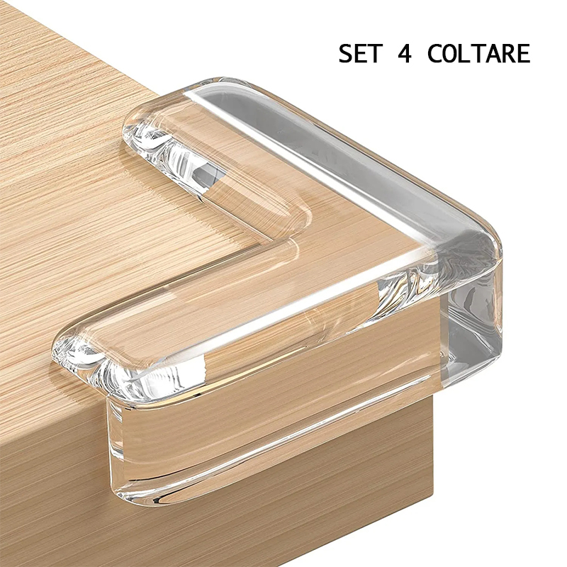 Set 4 Protectii Colturi, Silicon Transparent, Forma de L, 40x40x1.5 mm [2]