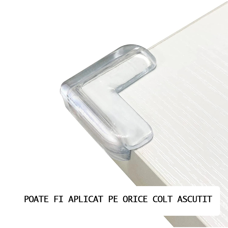 Set 4 Protectii Colturi, Silicon Transparent, Forma de L, 40x40x1.5 mm [3]