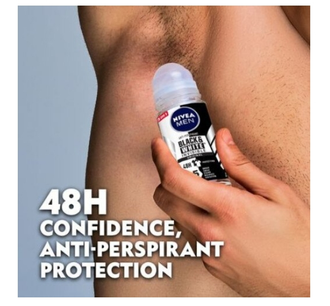Set 6X Antiperspirant Roll-on Men Black&White Invisible Original 50ml Nivea [2]