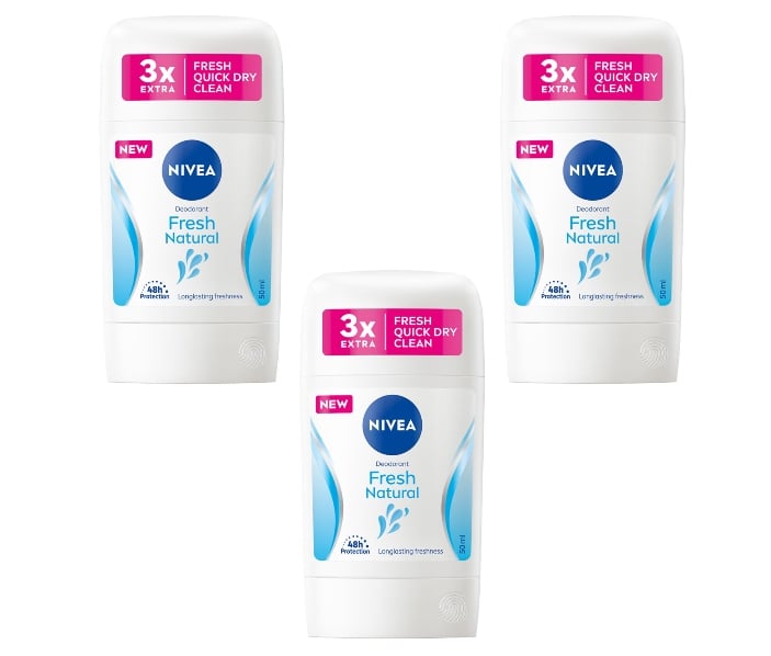 Set 3 Antiperspirante Nivea Fresh Natural, efect 48h, fara alcool, 50mlx3 [1]