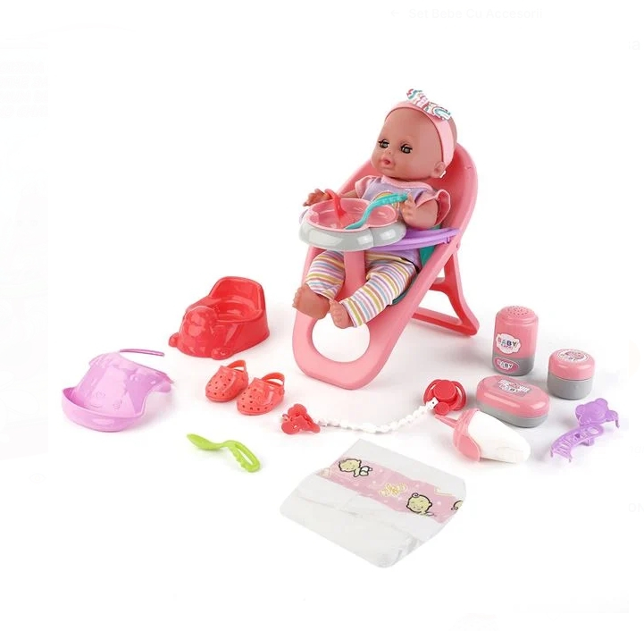 Set Scaun de Masa cu Papusa Bebelus Sunete & Accesorii [3]
