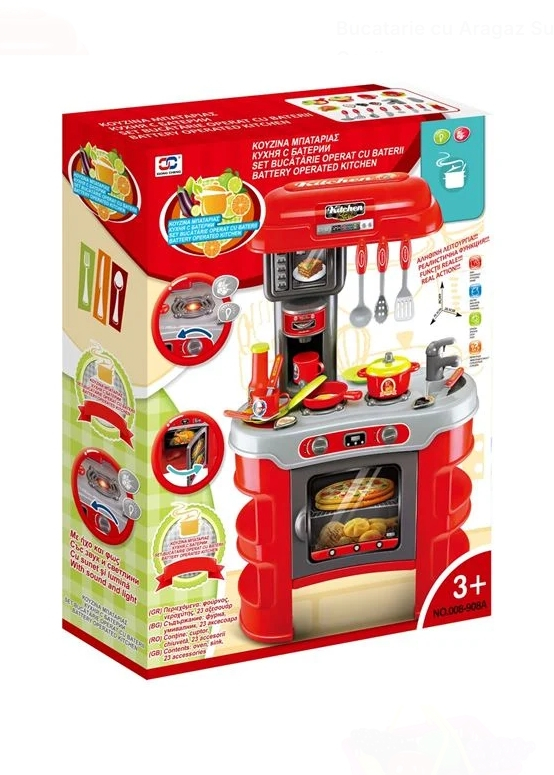Bucatarie cu Aragaz Sunet Lumina & 23 Accesorii pentru Copii [2]
