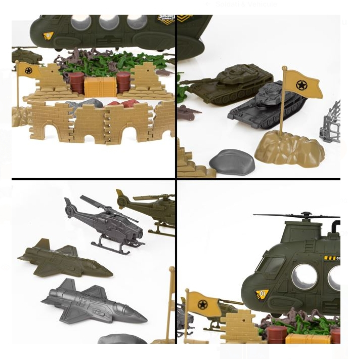 Set Militar cu Elicopter Vehicule & Soldati - 100 piese [4]
