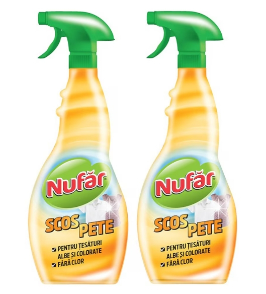 Set Solutie Scos Pete pentru Tesaturi Albe si Colorate Nufar, fara Clor, 2 x 500 ml [1]