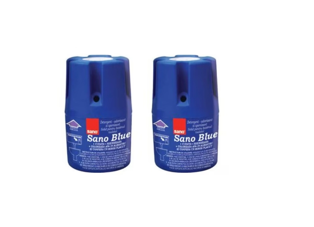 Pachet 2X Odorizant solid Sano pentru rezervorul toaletei, Albastru, 150g [1]
