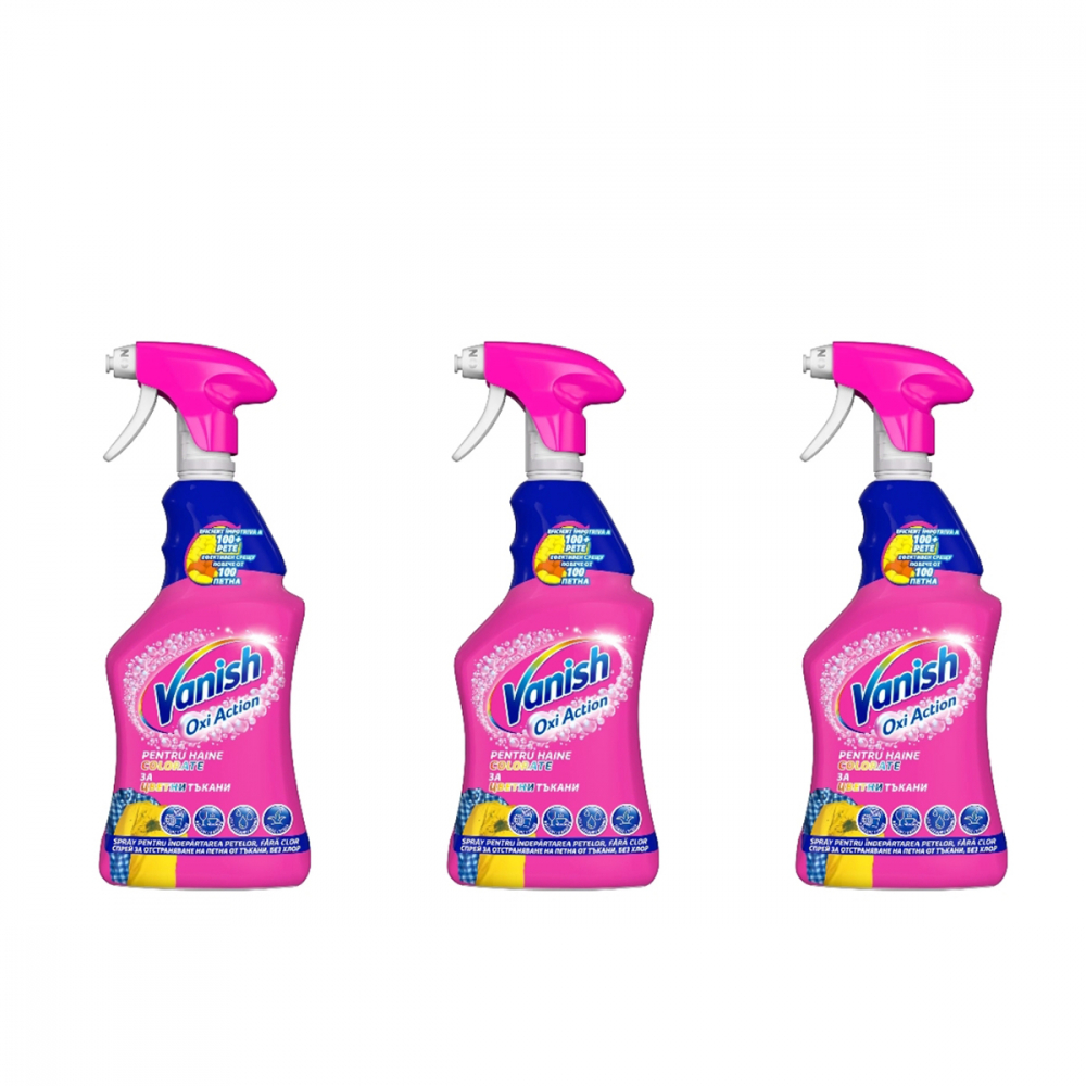 Pachet 3 x Solutie curatat pete Vanish Oxy Action Pink Spray 500 ml [1]