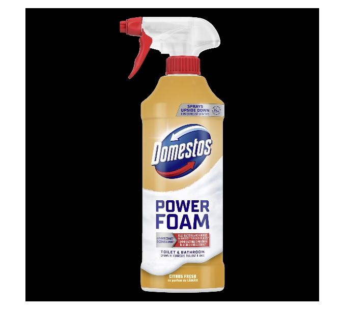 Spuma de curatare Spray, Domestos Power Foam, parfum de Lamaie, 435ml [4]