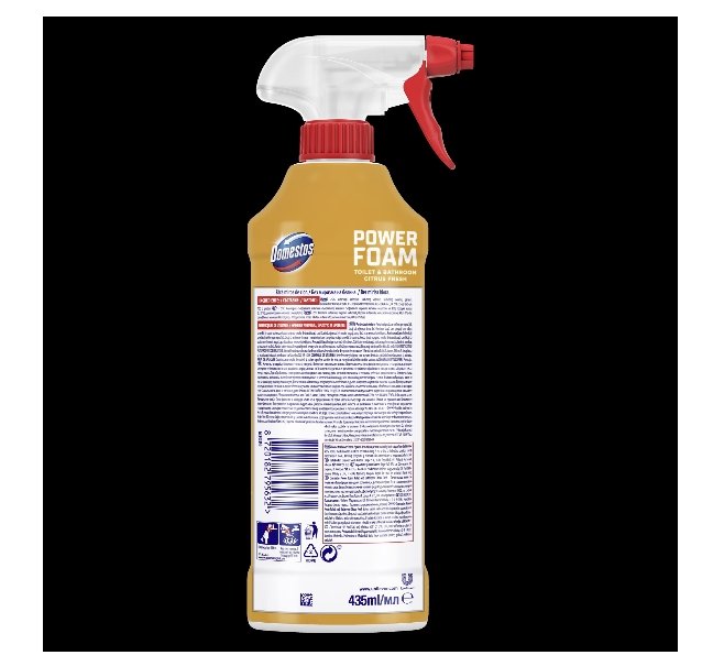 Spuma de curatare Spray, Domestos Power Foam, parfum de Lamaie, 435ml [3]