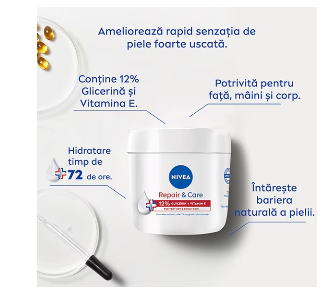 Crema Nivea Repair & Care cu 12% Glicerina si Vitamina E, 400 ml [2]