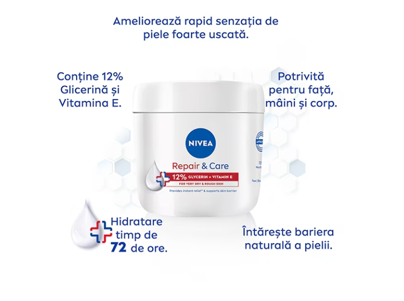 Crema Nivea Repair & Care cu 12% Glicerina si Vitamina E, 400 ml [4]