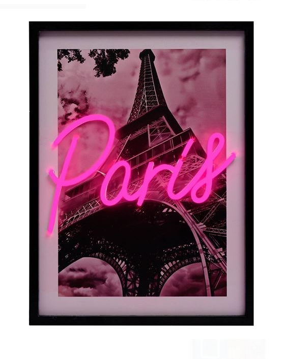 Tablou cu Lumina Neon Model Paris 30x40cm [2]