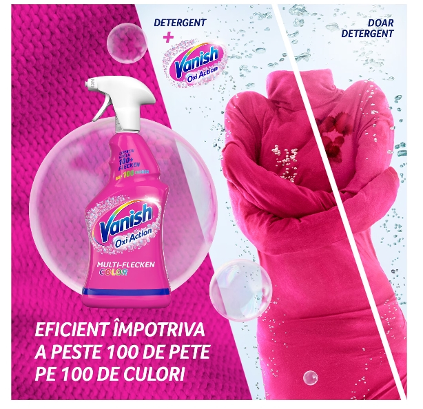 Pachet 3 x Solutie curatat pete Vanish Oxy Action Pink Spray 500 ml [2]