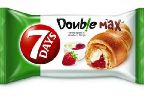 Dulciuri - 7 DAYS Croissant Dublu Vanilie și Căpșuni, cutie 20 buc x 80 g