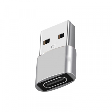 Adaptor OTG Mufa de tip USB-C la USB, Carcasa de Aluminiu, Universal, Gri [1]