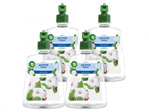 Odorizant Camera - Odorizant camera, Air Wick, Active Fresh, Fresh Cotton, 4 x 228 ml