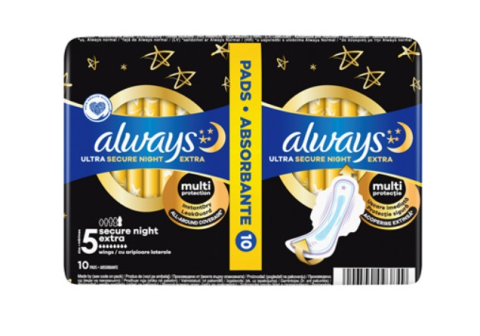 Igiena intima - Always Ultra Duo Absorbante pentru Timpul Noptii Numarul 5 10 bucati