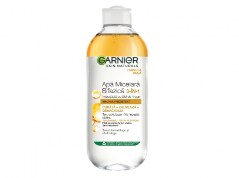 Garnier Skin Naturals Apa micelara bifazica cu ulei de Argan, 400 ml