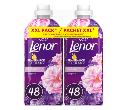 Balsam rufe - Pachet Balsam de rufe Lenor Fragrance Therapy Floral Bouquet, 2 x 48 spalari, 2 x 1.2 l