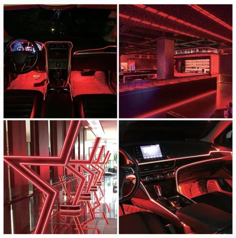 Lampi cu LED - Banda LED cu USB Neon Rosie 2m